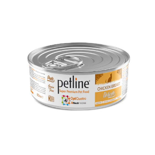 PETLINE Adult Cat Wet Food Chicken Tin 80g